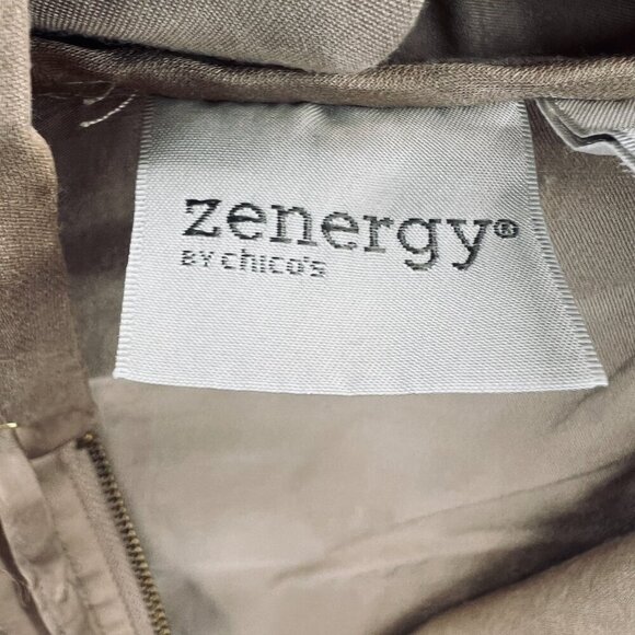 Zenergy Chicos Women Hoodie 0 Small Tan‎ Pullover 1/4 Zip Hooded Sweatshirt - Picture 4 of 11